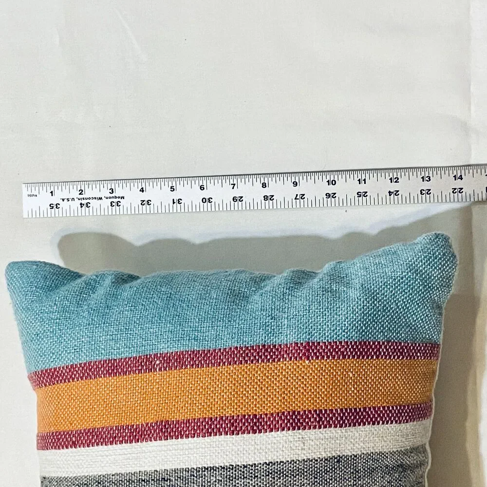 Kirklands Home Decorative Throw Pillow Accent Striped 22 x 14